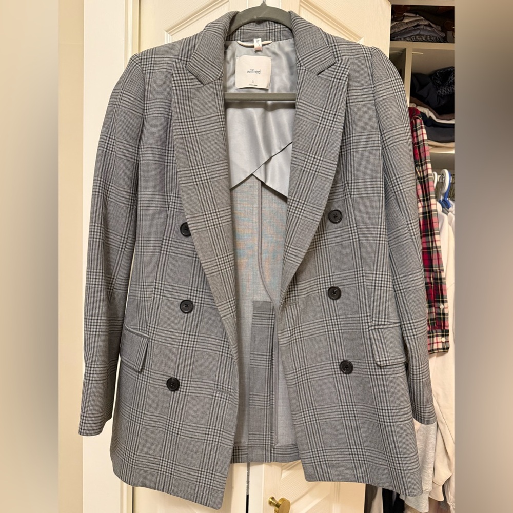 Wilfred Margaux Grey Checkered Blazer